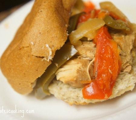 gluten free slow cooker philly chicken and cheese