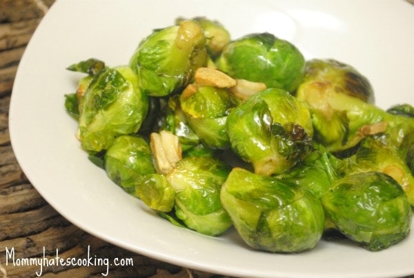 garlic seared brussel sprouts