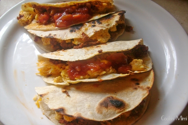 chorizo and egg breakfast tacos