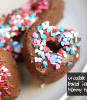baked heart shaped chocolate dougnuts