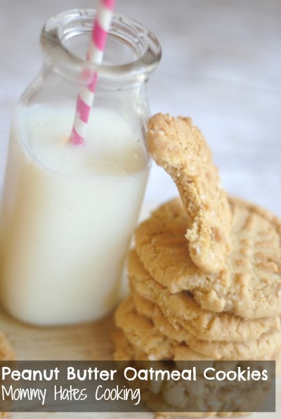Peanut Butter Oatmeal Cookies {Gluten Free Optional}
