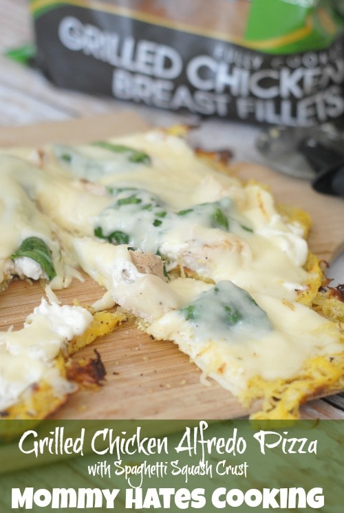 #ad Grilled Chicken Alfredo Pizza with Spaghetti Squash Crust #CookitGF #shop