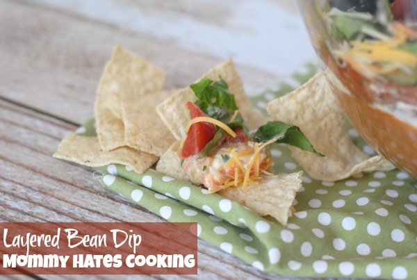 Layered Bean Dip I Mommy Hates Cooking #CansGetYouCooking 