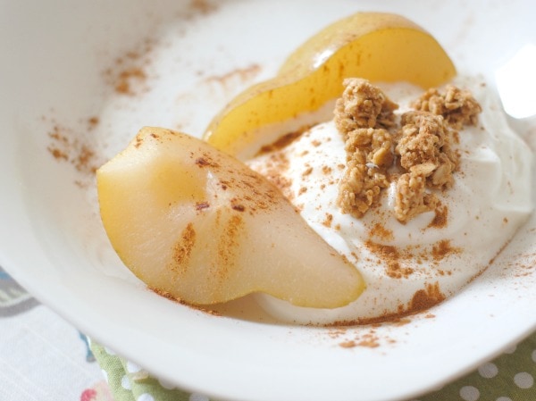 Cinnamon Topped Poached Pears #cleverlypoached #clevergirls