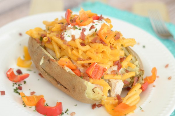 Macaroni & Cheese Stuffed Baked Potatoes #YouKnowYouLoveIt #ad