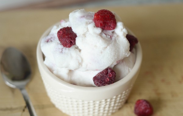 Homemade Raspberry Vanilla Ice Cream