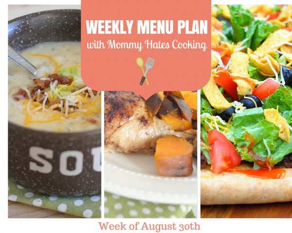 Weekly Menu Plan - Week of August 30th