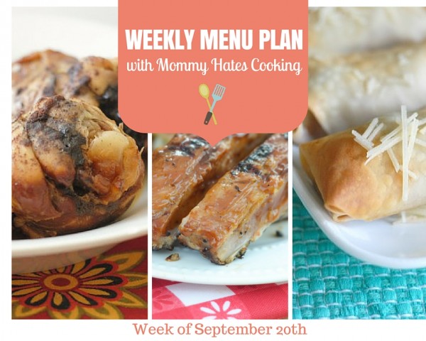 Weekly Menu Plan - Week of 9/20 