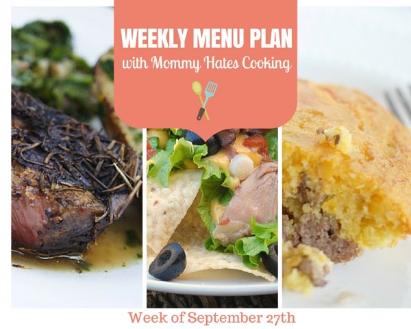 Weekly Menu Plan - Week of 9/27