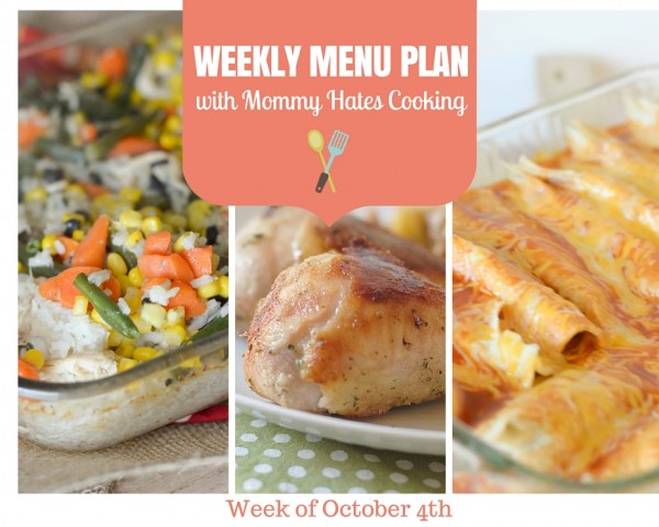 Weekly Menu Plan - Week of 10/4
