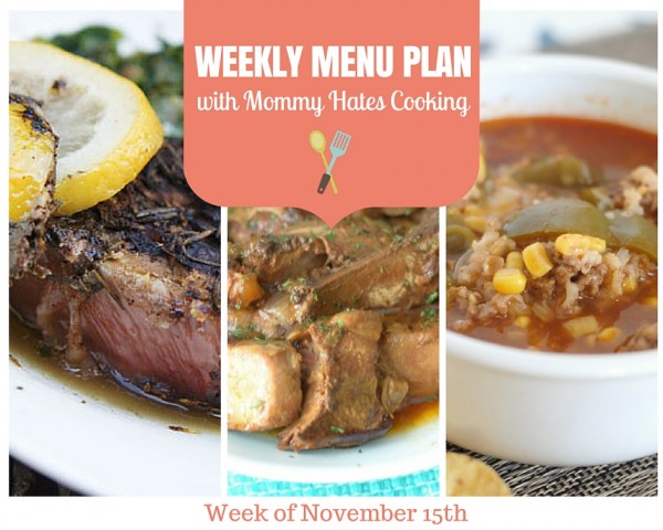Weekly Menu Plan - Week of 11/15