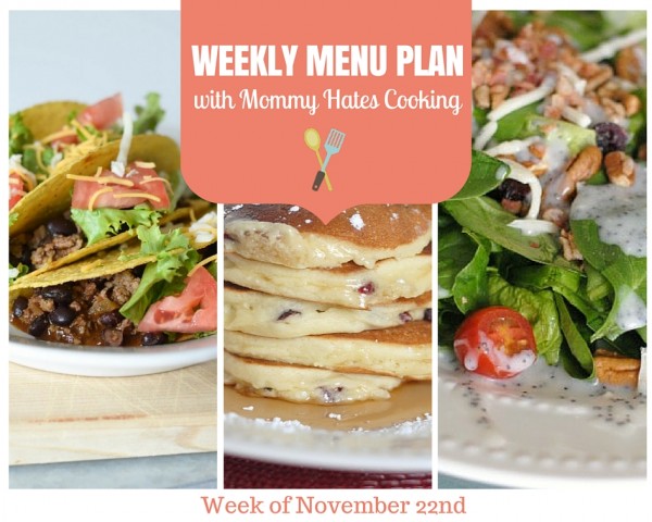 Weekly Menu Plan - Week of 11/22 