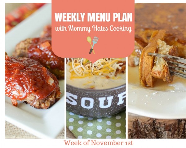 Weekly Menu Plan - Week of 11/1