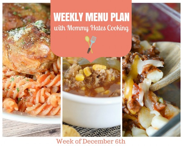Weekly Menu Plan - Week of 12/6