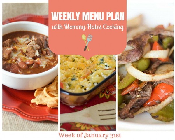 Weekly Menu Plan - Week of January 31st