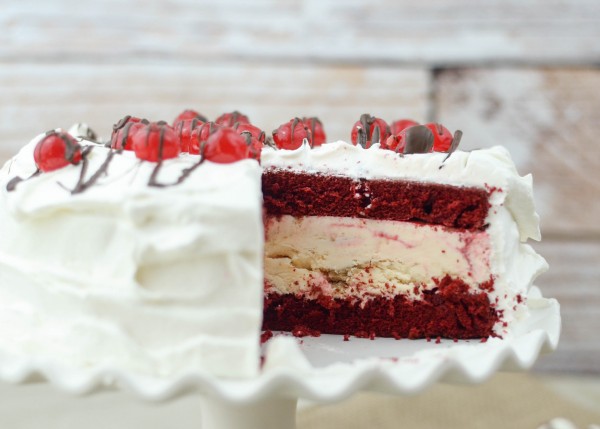 Cherry Cheesecake Ice Cream Cake #SoHoppinGood #ad 