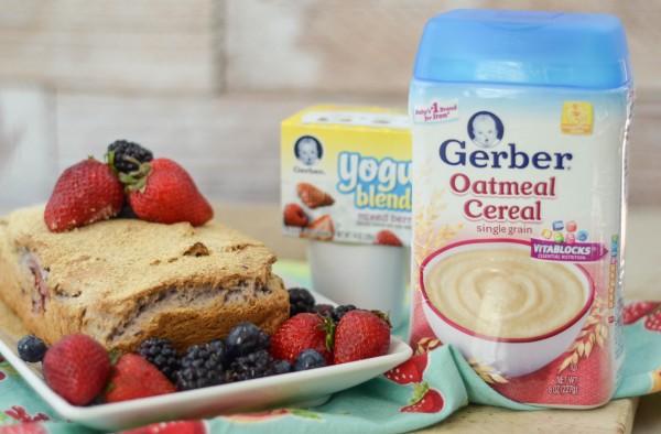 Berry Oatmeal Bread #CookingwithGerber #ad 