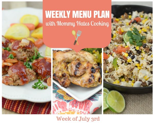 Menu Plan Monday - Week of July 3rd