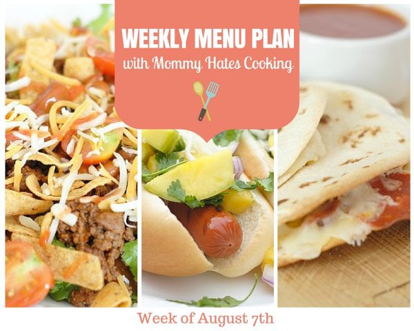 Weekly Menu Plan - Week of August 7th