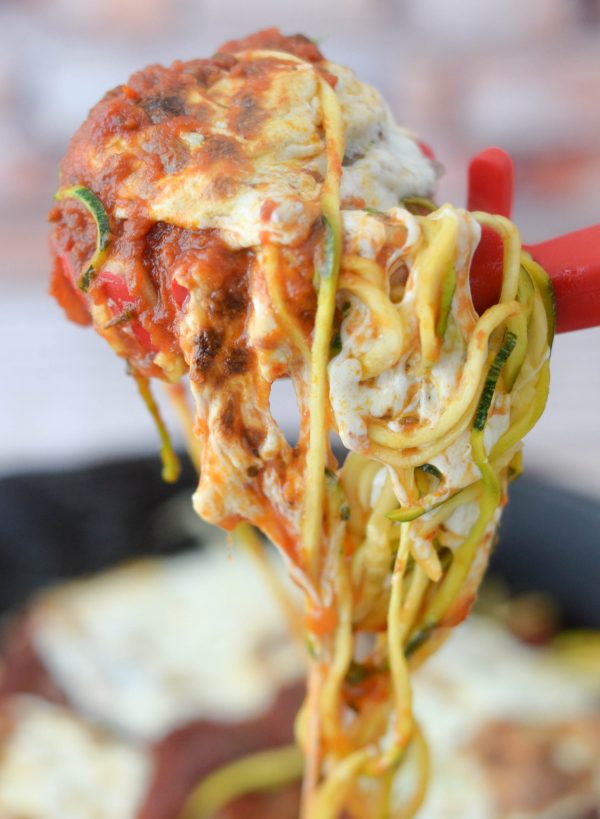 Baked Zoodles & Meatballs #ad
