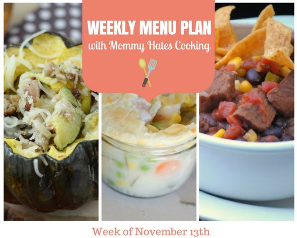 Weekly Menu Plan - Week of November 13th