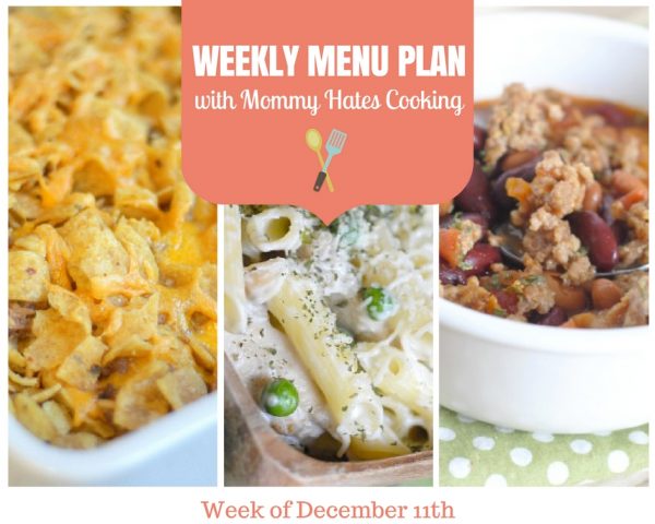 Weekly Menu Plan - Week of December 11th