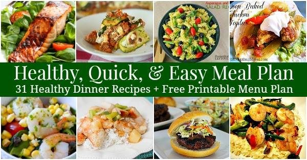 Healthy Dinner Meal Plan for May