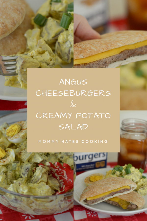 Angus Cheeseburgers + Creamy Potato Salad
