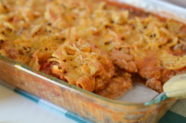 mexican meatloaf in a baking dish