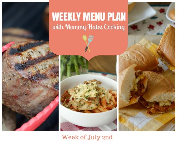 Weekly Menu Plan - Week of July 2nd