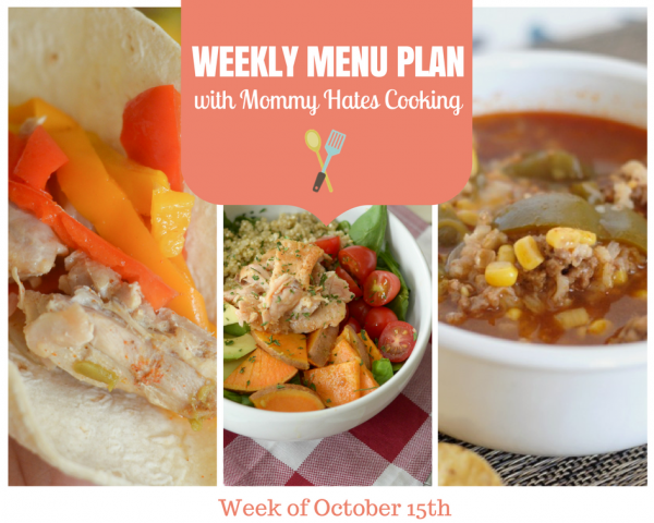 Weekly Menu Plan - Week of October 15th