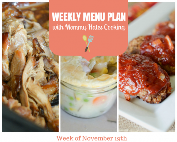 Weekly Menu Plan - Week of November 19th