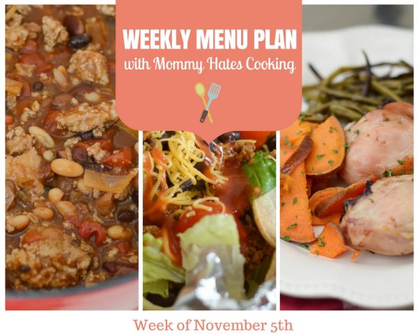 Weekly Menu Plan - Week of November 5th