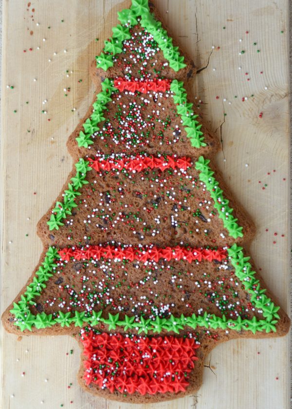 Gluten-Free Christmas Tree Cookie Cake