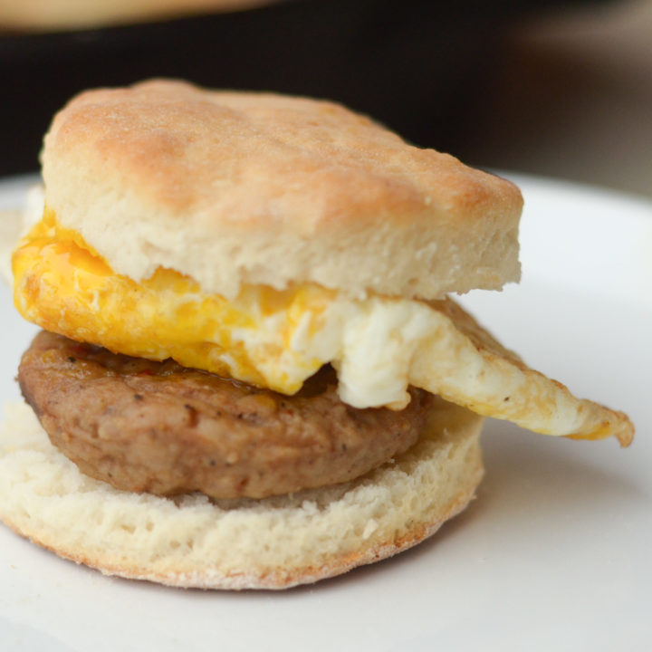 Homemade Buttermilk Biscuits with Sausage & Egg