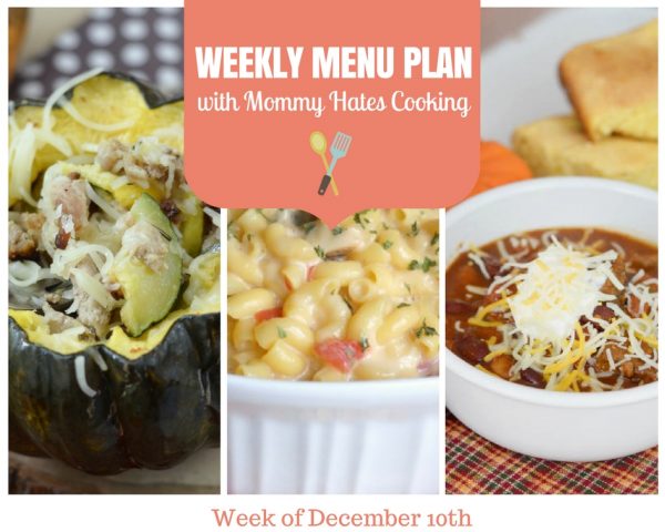 Weekly Menu Plan - Week of December 10th