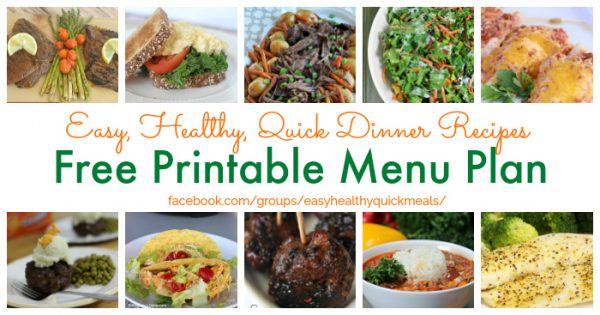Easy, Healthy, & Quick Dinner Recipes - Menu Plan for January