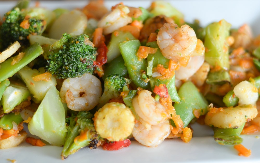 Air Fryer Shrimp and Vegetables - Mommy Hates Cooking