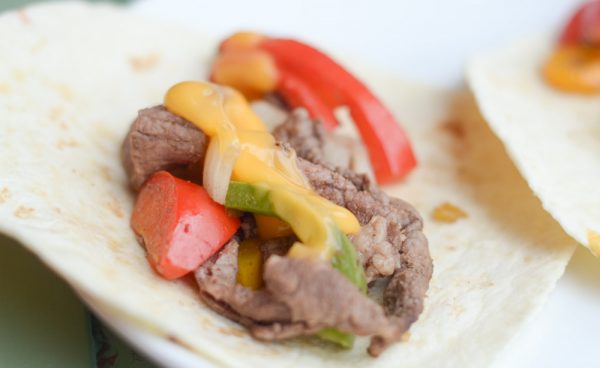 Air Fryer Steak Fajitas with Onions and Peppers