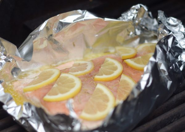 Grilled Salmon with Garlic Lemon Butter & Sweet Tea