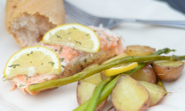 Grilled Salmon with Garlic Lemon Butter & Sweet Tea