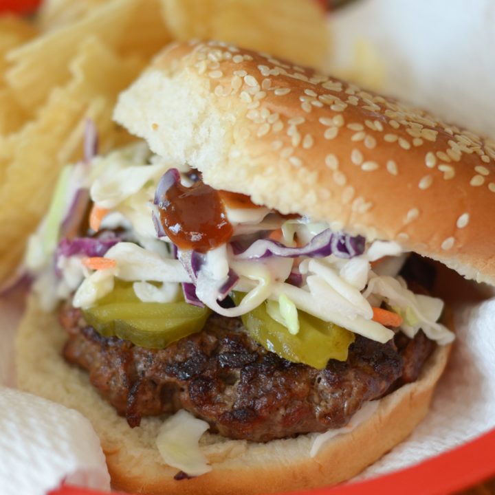 Grilled Barbecue Slaw Burgers