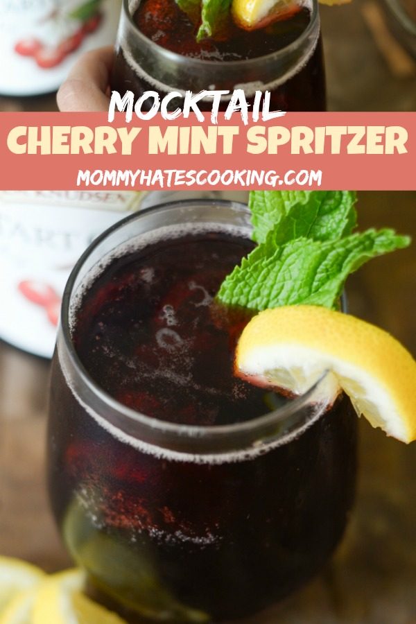 Cherry Mint Spritzer Mocktail #WhatsYourJuiceMadeOf #AD