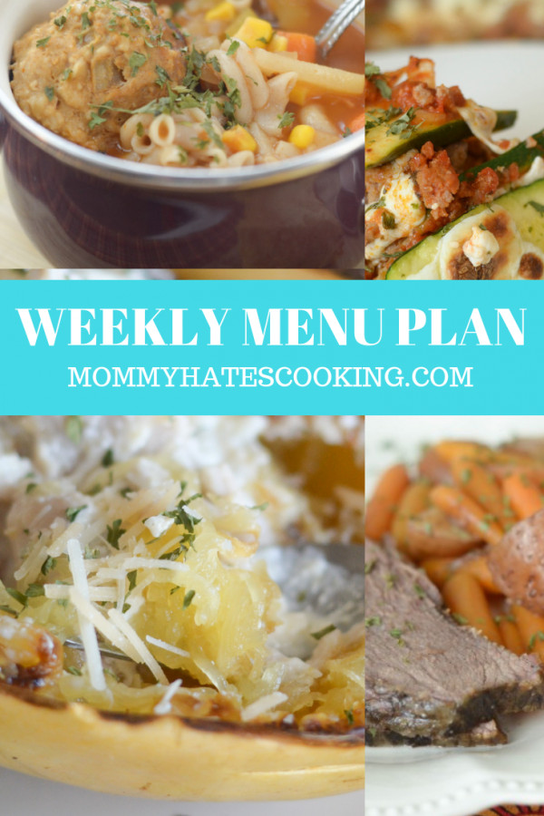 Weekly Menu Plan - Week of October 14th