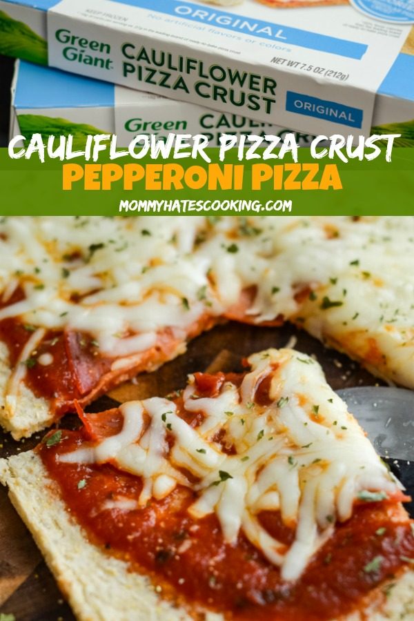 Pepperoni Pizza with Cauliflower Pizza Crust 