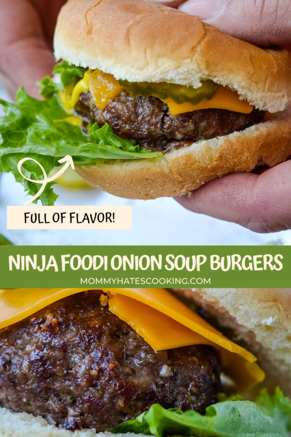 Ninja Foodi Onion Soup Mix Burgers