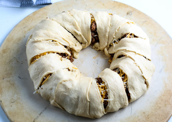 Easy Taco Ring with Crescent Rolls