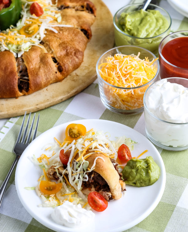 Easy Taco Ring with Crescent Rolls