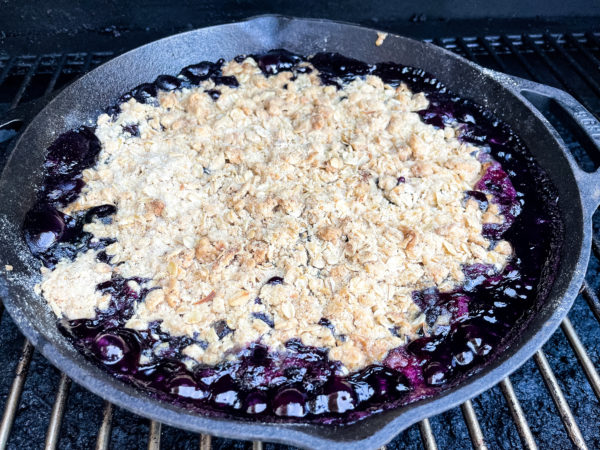 grilled blueberry crisp