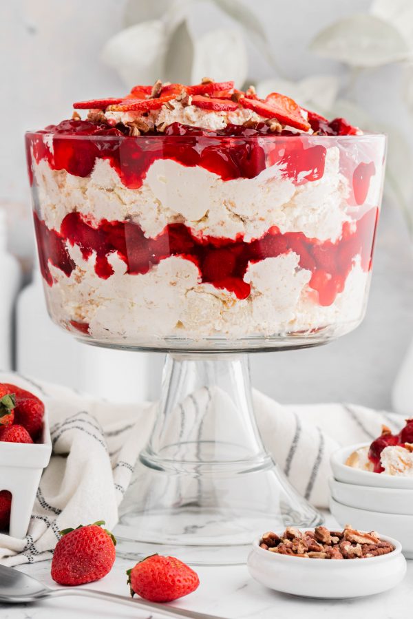 gluten free strawberry angel fluff trifle